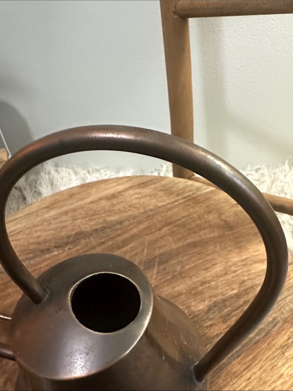 Vintage Copper Tone Small Watering Can Stamped With An “A” On The Bottom - Picture 9 of 17